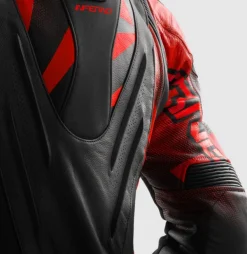 Rebelhorn Motorjassen-Inferno Motorjas Black/Fluo Red