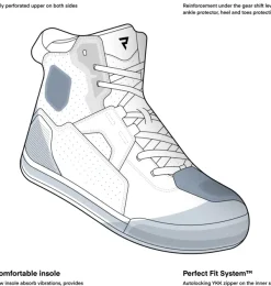Heren Rebelhorn Heren Motorschoenen|Casual Motorschoenen-Vandal 2 Shoes Black/Blue/Red