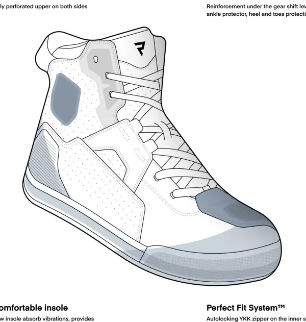 Heren Rebelhorn Heren Motorschoenen|Casual Motorschoenen-Vandal 2 Shoes Black/Blue/Red