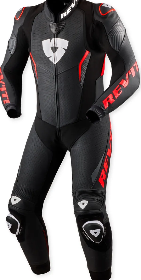 REV'IT Motorpakken-Argon 3 One Piece Black/Neon Red