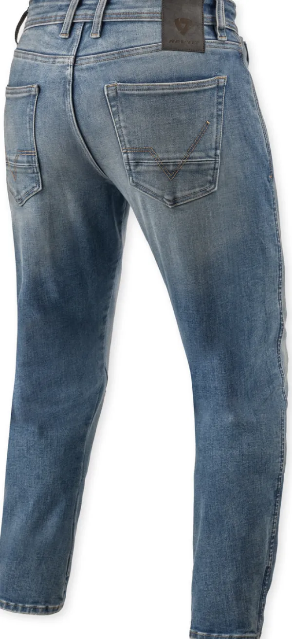 REV'IT Motorjeans-Detroit 3 Tapered Motorjeans Medium Blue Vintage
