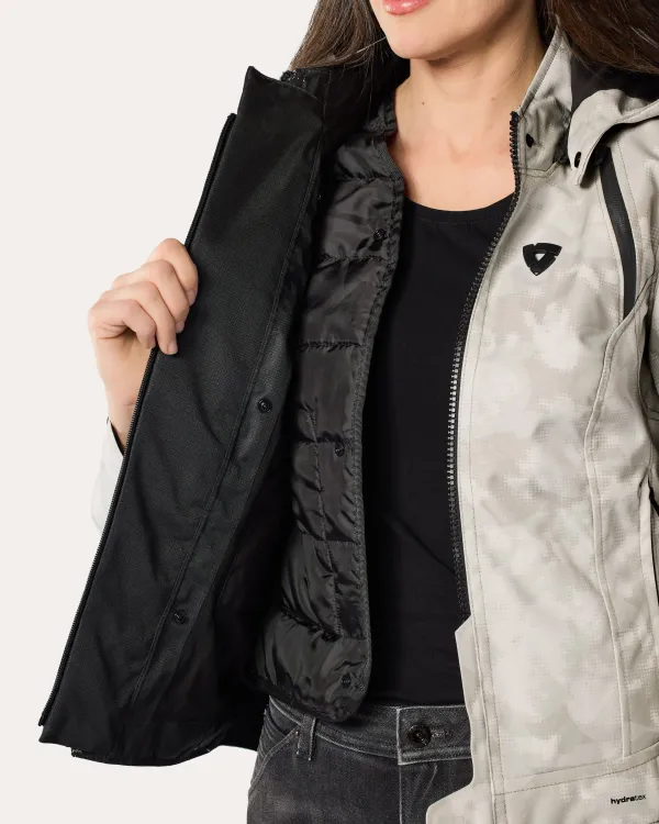 REV'IT Motorjassen-Flare 3 H2O Ladies Motorjas Camo Grey/White
