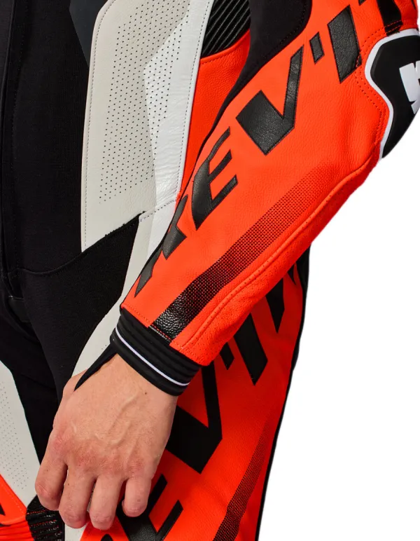 REV'IT Motorpakken-Hyperspeed 3 One Piece Light Grey/Neon Red