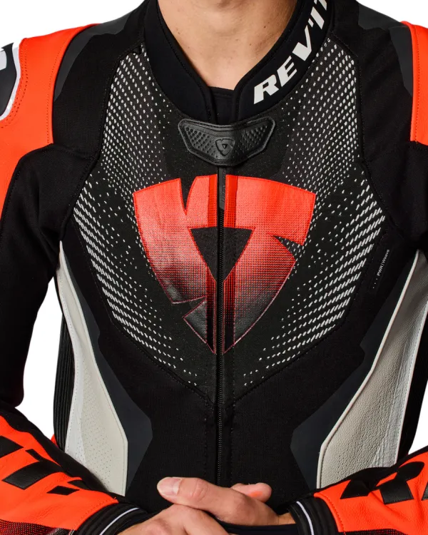 REV'IT Motorpakken-Hyperspeed 3 One Piece Light Grey/Neon Red