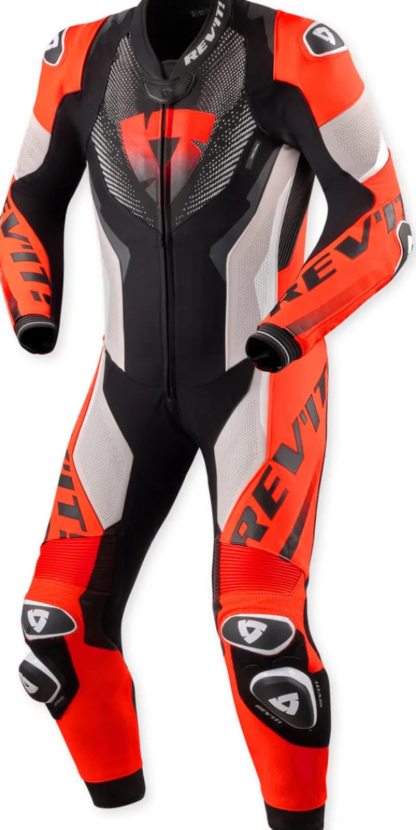 REV'IT Motorpakken-Hyperspeed 3 One Piece Light Grey/Neon Red