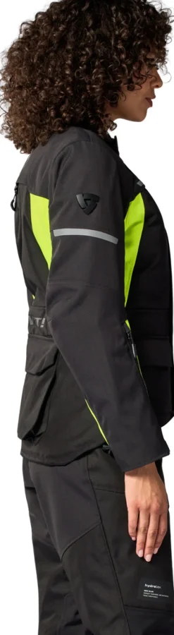 REV'IT Motorjassen-Outback 5 H2O Ladies Motorjas Black/Neon Yellow