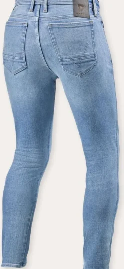 REV'IT Motorjeans-Piston 3 Skinny Motorjeans Light Blue Vintage