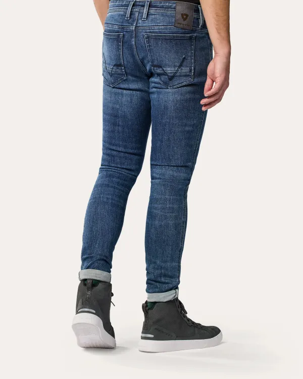 REV'IT Motorjeans-Piston 3 Skinny Motorjeans Medium Blue Used