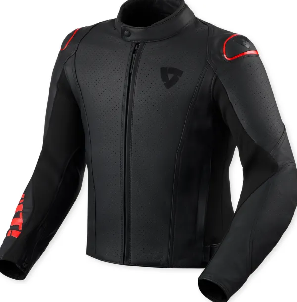 REV'IT Motorjassen-Quadratic Motorjas Black/Neon Red