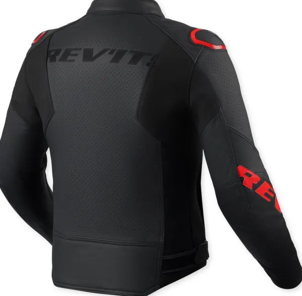 REV'IT Motorjassen-Quadratic Motorjas Black/Neon Red