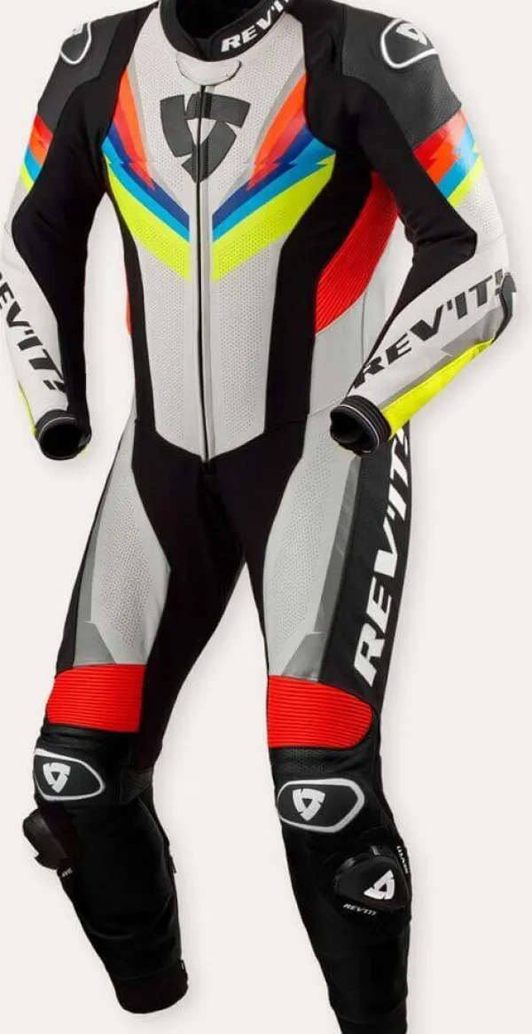 REV'IT Motorpakken-Quantum 3 One Piece Light Grey/Neon Yellow