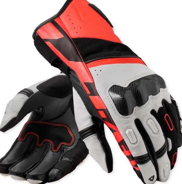 REV'IT Motorhandschoenen-RR 5 Gove White/Neon Red
