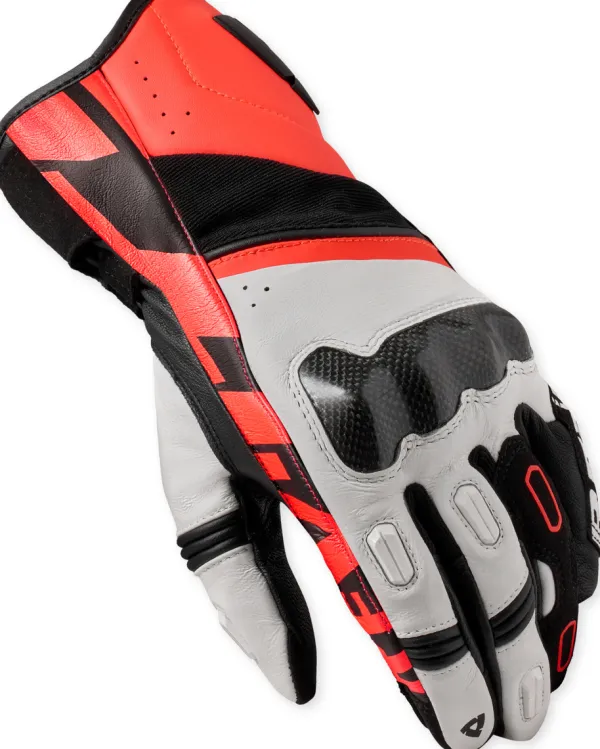 REV'IT Motorhandschoenen-RR 5 Gove White/Neon Red