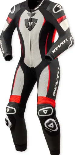 REV'IT Motorjassen-Xena 4 Ladies Motorjas One Piece White/Neon Red