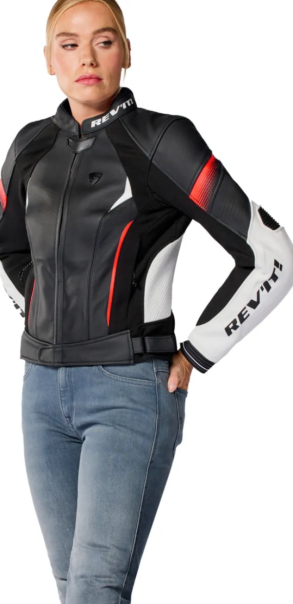 REV'IT Motorjassen-Xena 4 Ladies Motorjas White/Neon Red