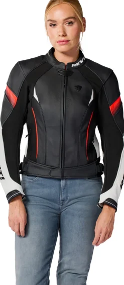 REV'IT Motorjassen-Xena 4 Ladies Motorjas White/Neon Red