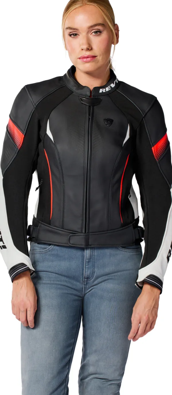 REV'IT Motorjassen-Xena 4 Ladies Motorjas White/Neon Red