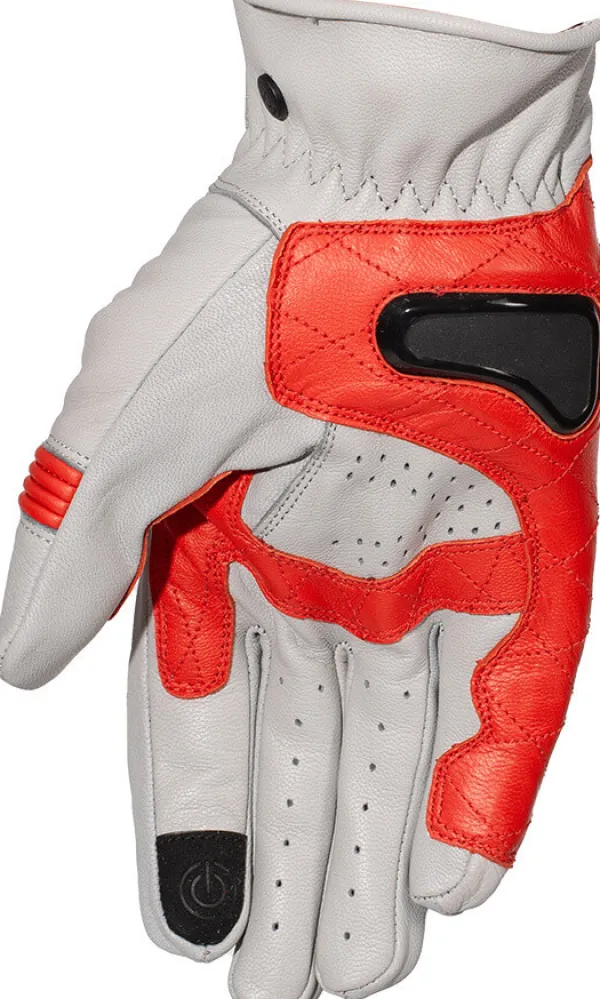 Rusty Stitches Motorhandschoenen-Cavin Gove ight grey/Red 457