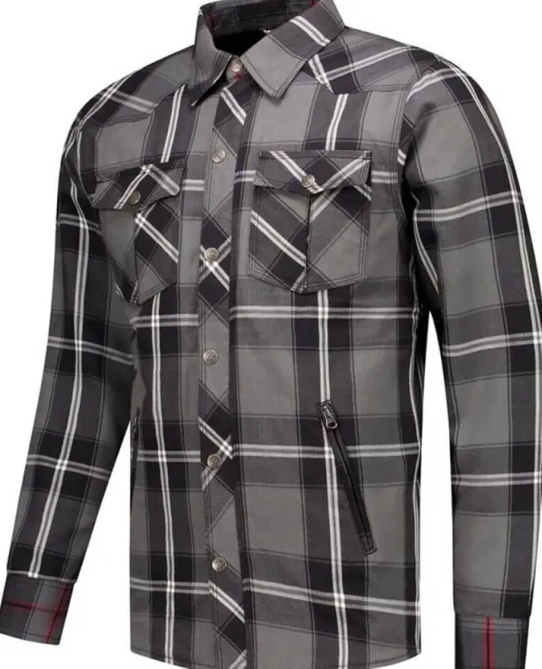 Rusty Stitches Motorjassen-Nei-25 otorja Grey-White-Back