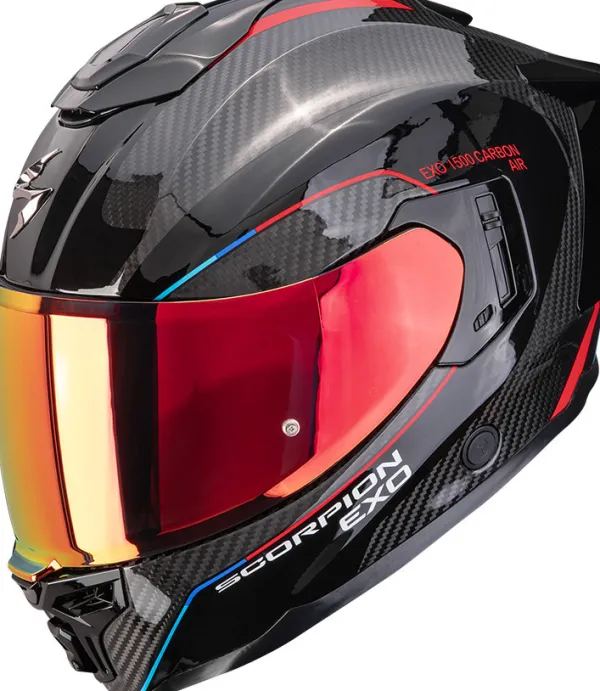 Scorpion Integraalhelmen|Helmen Met Zonnevizier-EXO-1500 AIR Carbon undi Back/Red