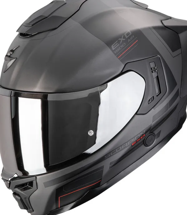 Scorpion Integraalhelmen|Helmen Met Zonnevizier-EXO-1500 AIR Dua att iver/Back/Red