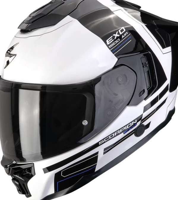 Scorpion Integraalhelmen|Helmen Met Zonnevizier-EXO-1500 AIR Dua White/Back/Bue