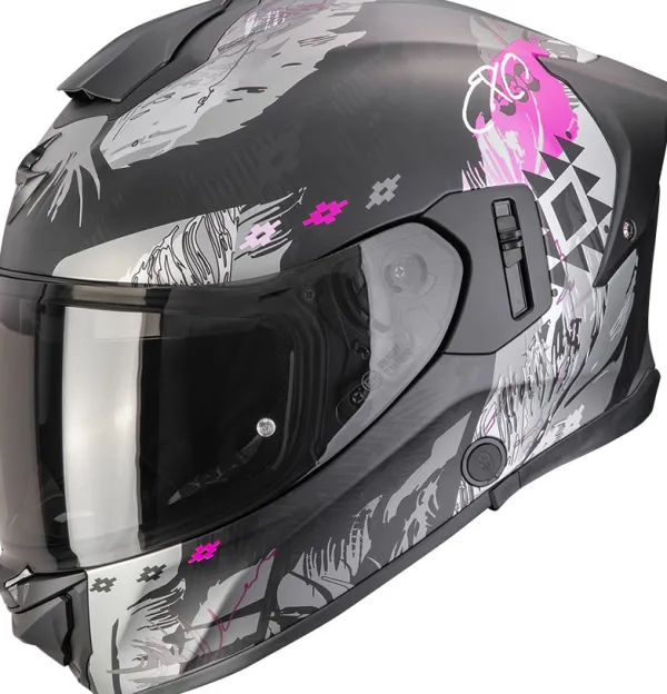 Scorpion Integraalhelmen|Helmen Met Zonnevizier-EXO-530 AIR Hadji att Back/Pink