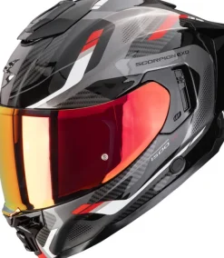 Scorpion Integraalhelmen|Helmen Met Zonnevizier-EXO-1500 AIR eek Back/Red