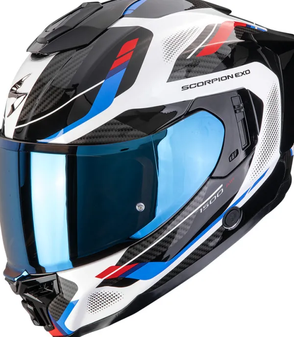 Scorpion Integraalhelmen|Helmen Met Zonnevizier-EXO-1500 AIR eek White/Red/Bue