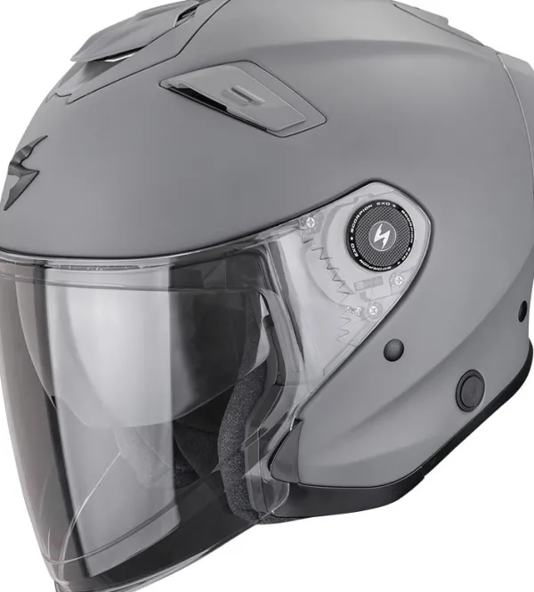 Scorpion Jethelmen|Helmen Met Zonnevizier-EXO-GT JET oid att Ceent Grey