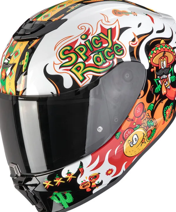 Scorpion Integraalhelmen|Race Helmen-EXO-JNR AIR Yucatan White/Orange/Black