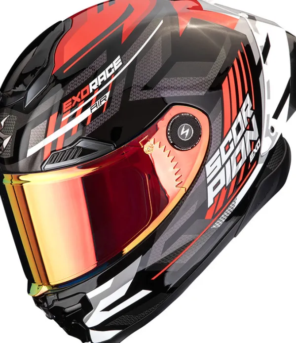 Scorpion Integraalhelmen|Helmen Met Zonnevizier-EXO-RACE AIR Kobra Back/Red
