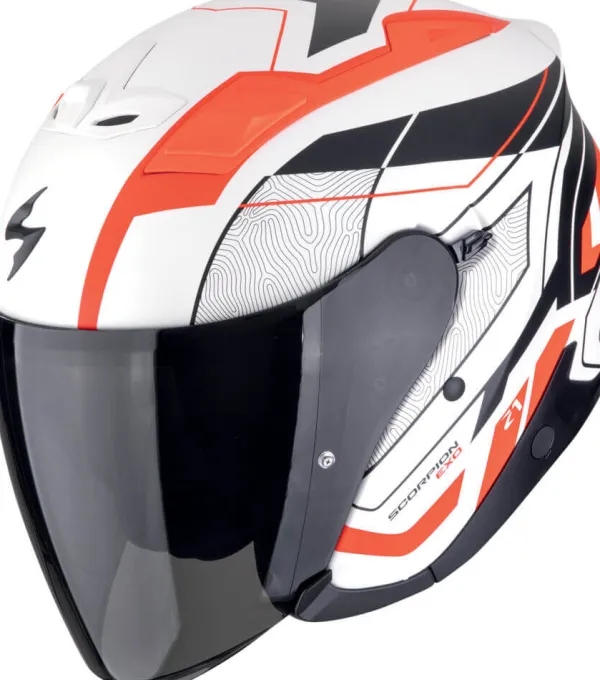 Scorpion Jethelmen|Helmen Met Zonnevizier-EXO-Z1 Vue att White/Red/Back