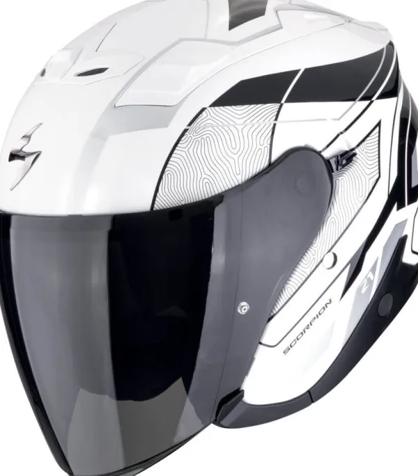 Scorpion Jethelmen|Helmen Met Zonnevizier-EXO-Z1 Vue White/Back/iver