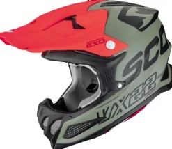 Scorpion Adventure Helmen|Crosshelmen-VX-22 AIR Updown att Green/Back/Red