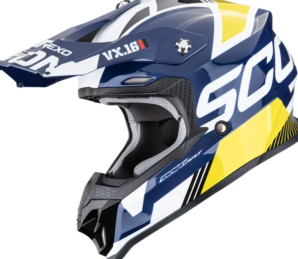 Scorpion Adventure Helmen|Crosshelmen-VX-16 EVO AIR Anaog White/Bue/Yeow