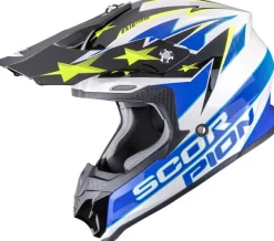 Scorpion Adventure Helmen|Crosshelmen-VX-16 EVO AIR Patriot White/Bue/Yeow