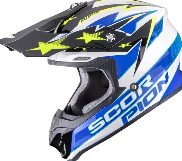 Scorpion Adventure Helmen|Crosshelmen-VX-16 EVO AIR Patriot White/Bue/Yeow