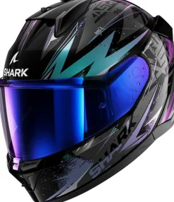 Shark Integraalhelmen|Helmen Met Zonnevizier-D-kwa 3 Bat-R Back/Green/Gitter KGX