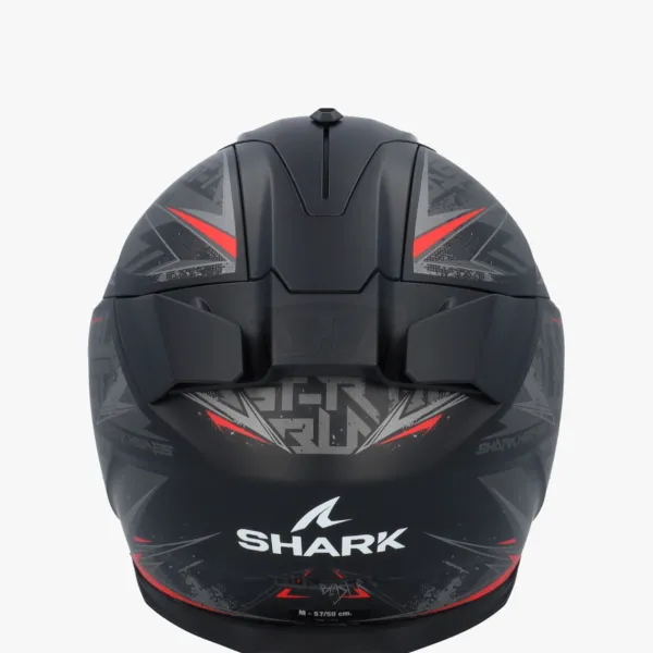 Shark Integraalhelmen|Helmen Met Zonnevizier-D-kwa 3 Bat-R at Back/Anthracite/Red KAR