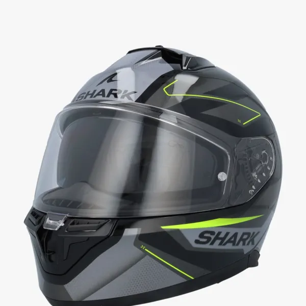 Shark Integraalhelmen|Helmen Met Zonnevizier-D-kwa 3 izer Back/Anthracite/Yeow KAY