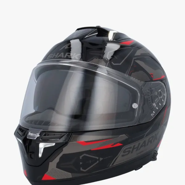 Shark Integraalhelmen|Helmen Met Zonnevizier-kwa I3 inik Back/Anthracite/Red KAR