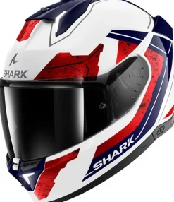 Shark Integraalhelmen|Helmen Met Zonnevizier-kwa I3 Rhad White/Chro/Red WUR