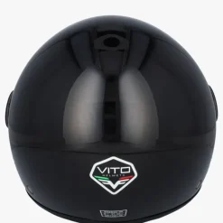 DAMES VITO Vespa Helmen|Jethelmen-Jet oreto cooterhe ganzwart
