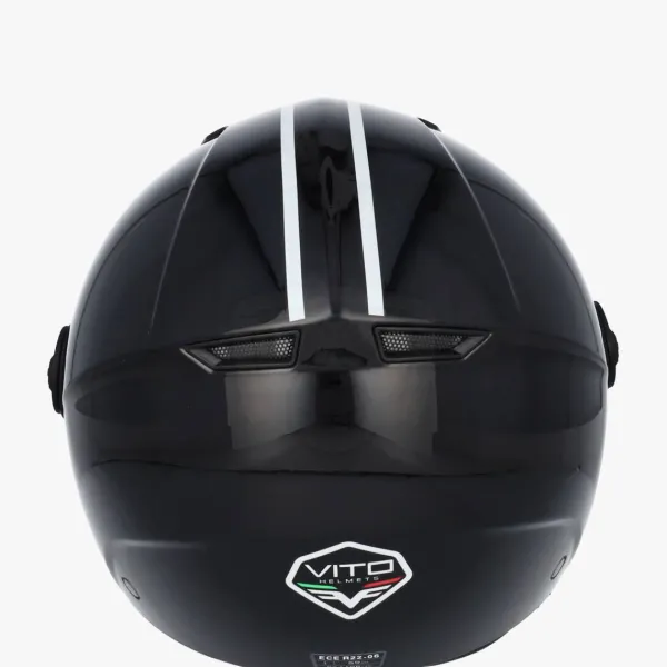 DAMES VITO Vespa Helmen|Jethelmen-Jet oda Gan Zwart + Zwarte voering