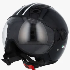 DAMES VITO Vespa Helmen|Jethelmen-Jet oda Gan Zwart + Zwarte voering