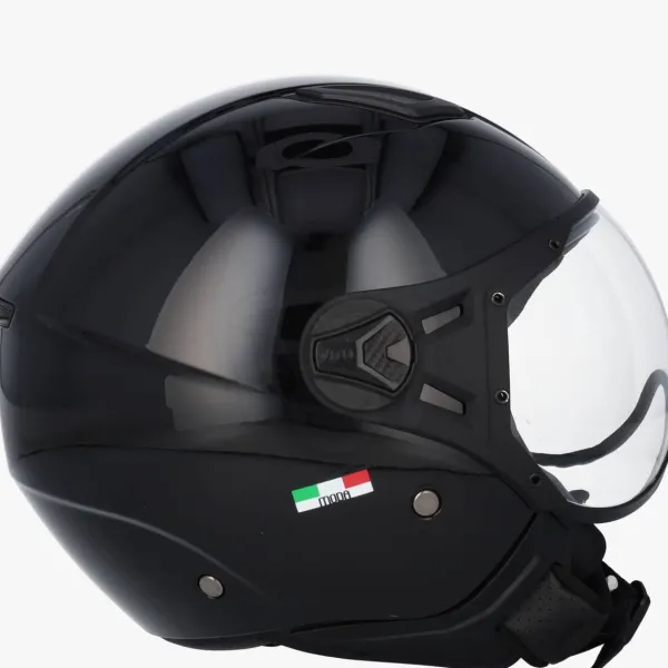 DAMES VITO Vespa Helmen|Jethelmen-Jet oda Gan Zwart + Zwarte voering