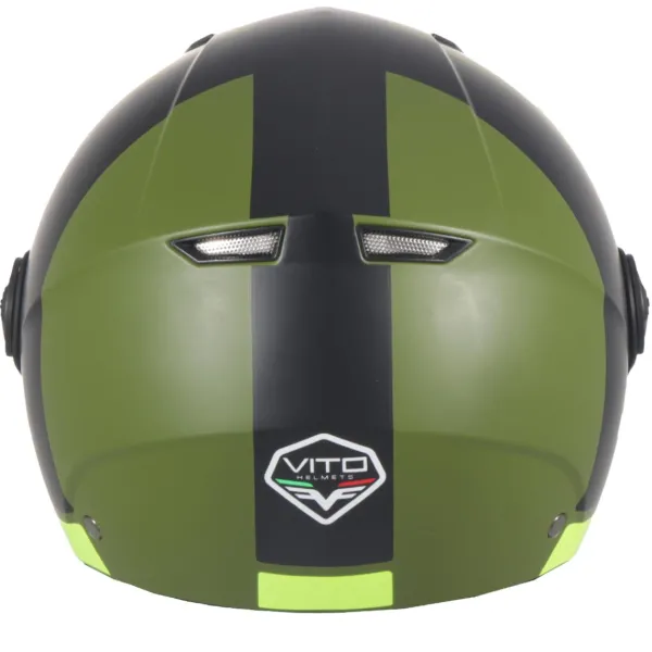 DAMES VITO Vespa Helmen|Jethelmen-Jet oda at Groen/Zwart