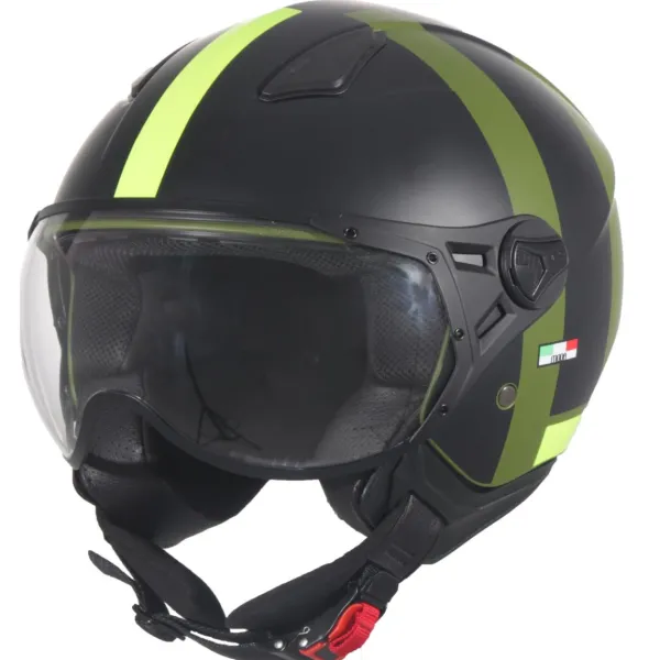 DAMES VITO Vespa Helmen|Jethelmen-Jet oda at Groen/Zwart