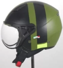 DAMES VITO Vespa Helmen|Jethelmen-Jet oda at Groen/Zwart